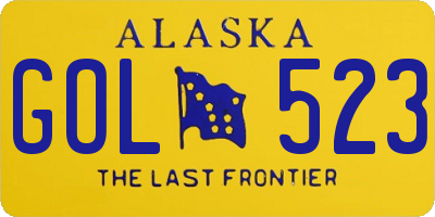 AK license plate GOL523
