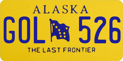 AK license plate GOL526