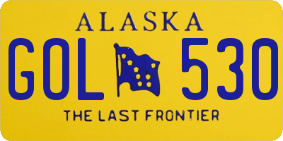 AK license plate GOL530