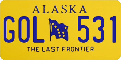 AK license plate GOL531