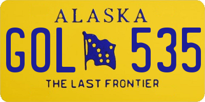 AK license plate GOL535