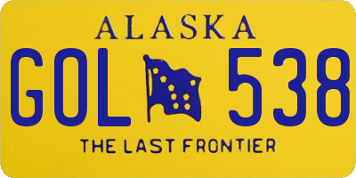AK license plate GOL538