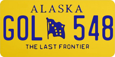 AK license plate GOL548