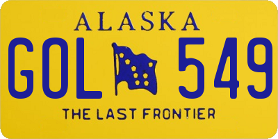 AK license plate GOL549