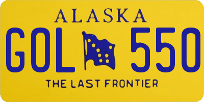 AK license plate GOL550