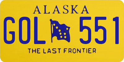 AK license plate GOL551