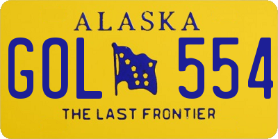 AK license plate GOL554