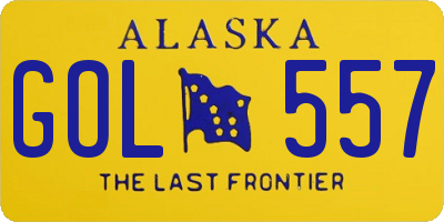 AK license plate GOL557