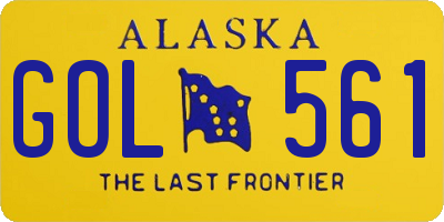 AK license plate GOL561