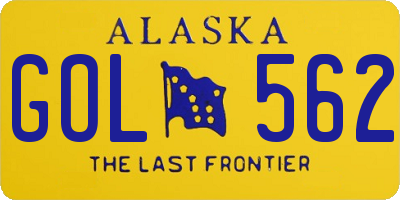 AK license plate GOL562