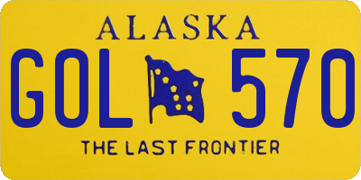 AK license plate GOL570