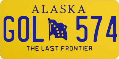AK license plate GOL574