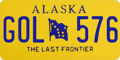 AK license plate GOL576