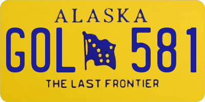 AK license plate GOL581