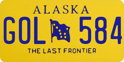 AK license plate GOL584
