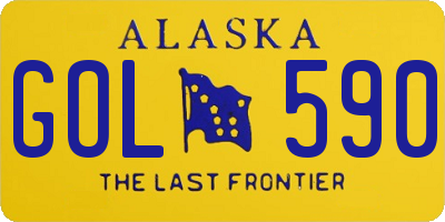AK license plate GOL590