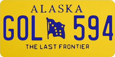 AK license plate GOL594