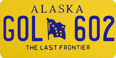 AK license plate GOL602
