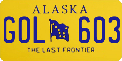 AK license plate GOL603