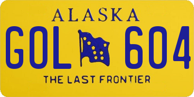 AK license plate GOL604