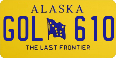 AK license plate GOL610