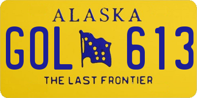 AK license plate GOL613