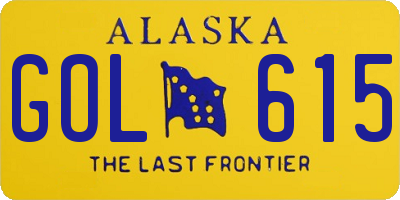 AK license plate GOL615