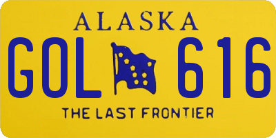 AK license plate GOL616