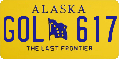 AK license plate GOL617