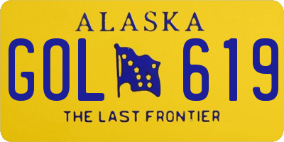 AK license plate GOL619