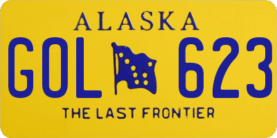 AK license plate GOL623