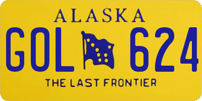 AK license plate GOL624