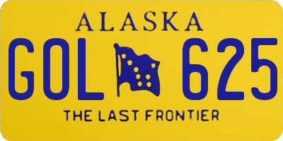 AK license plate GOL625