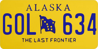 AK license plate GOL634