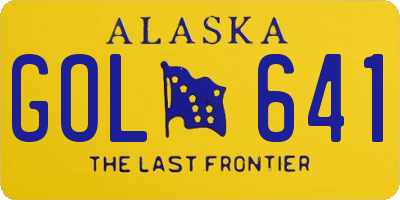 AK license plate GOL641