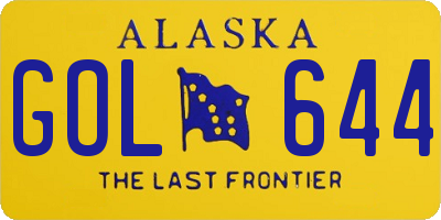 AK license plate GOL644