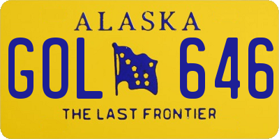 AK license plate GOL646