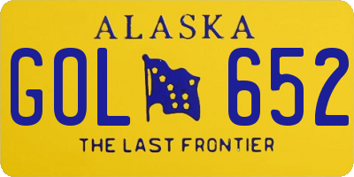 AK license plate GOL652