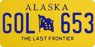 AK license plate GOL653