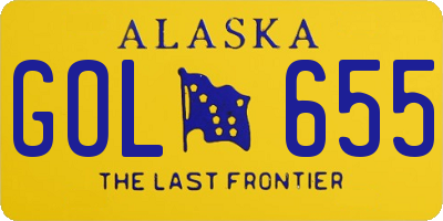 AK license plate GOL655