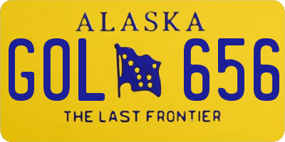 AK license plate GOL656