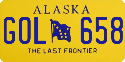 AK license plate GOL658