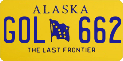 AK license plate GOL662