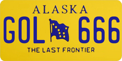 AK license plate GOL666
