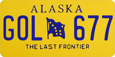AK license plate GOL677