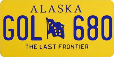 AK license plate GOL680