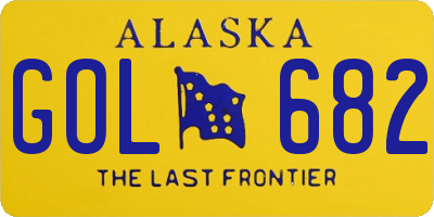AK license plate GOL682