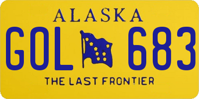 AK license plate GOL683