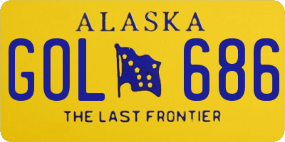 AK license plate GOL686