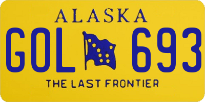 AK license plate GOL693